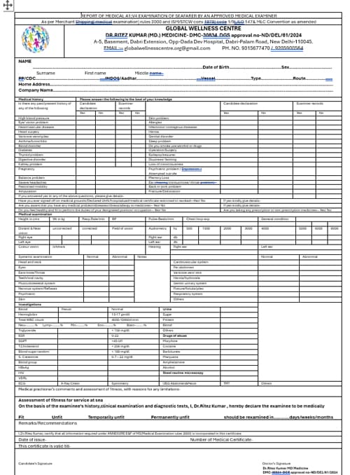 DG Shipping Certificate